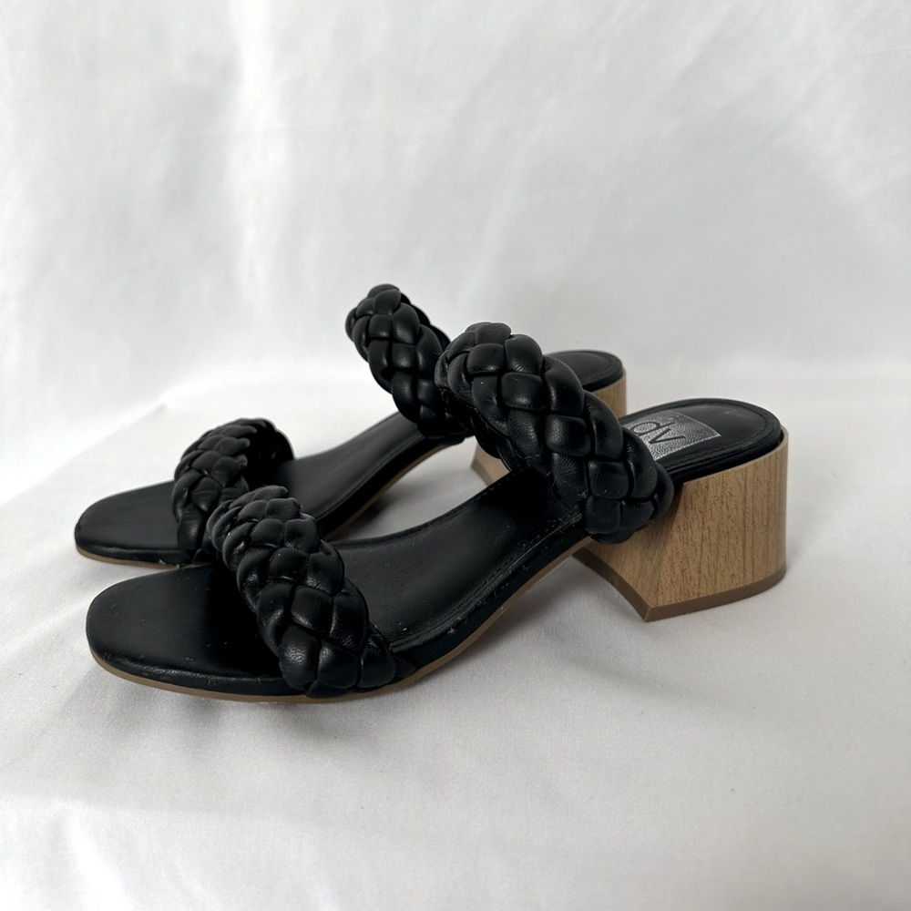 Dolce Vita Black Braided Women's Heel Sandals Size:6